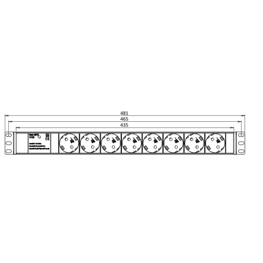 Surface-mounted socket block | 8xschuko | with surge protection | TEM Surface-mounted socket block | 8xschuko | with surge protection | TEM