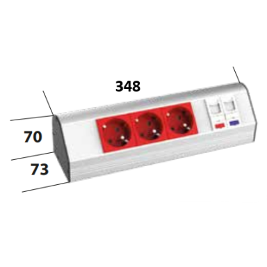 Kontaktligzdu bloks | virsmas montāža | leņķa | 2xSchuko | 2xUPS | 1xCat6 | 1xCat3 | TEM Kontaktligzdu bloks | virsmas montāža | leņķa | 2xSchuko | 2xUPS | 1xCat6 | 1xCat3 | TEM