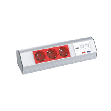 Rozetņu bloks | virsapmetuma montāža | leņķa | 3xUPS | 1xUSB | 1xCat6 | 1xCat3 | TEM Rozetņu bloks | virsapmetuma montāža | leņķa | 3xUPS | 1xUSB | 1xCat6 | 1xCat3 | TEM