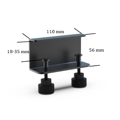 Mounting bracket for socket outlet blocks | for 18–35mm tabletop | TEM Mounting bracket for socket outlet blocks | for 18–35mm tabletop | TEM