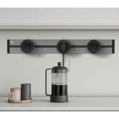 Kontaktligzdas uz sliedes | virsapmetuma | 3xschuko | 8000W | 350x86x21mm | pelēks Kontaktligzdas uz sliedes | virsapmetuma | 3xschuko | 8000W | 350x86x21mm | pelēks