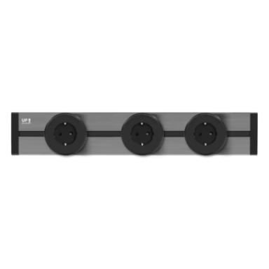 Socket outlets on rail | flush-mounted | 3xschuko | 8000W | 350x86x21mm | grey Socket outlets on rail | flush-mounted | 3xschuko | 8000W | 350x86x21mm | grey