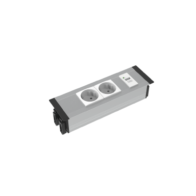 Kontaktligzdu bloks | mēbelēs iebūvējams | 2xSchuko | 1xUSB | TEM Kontaktligzdu bloks | mēbelēs iebūvējams | 2xSchuko | 1xUSB | TEM