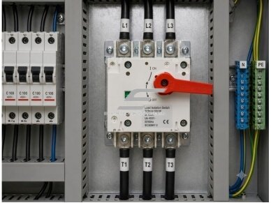Galios kirtiklis su rankena | 3P | 100A | AC420/690V | 50/60Hz | montuojamas į elektros skydą 3