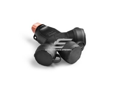 Šakotuvas (adapteris) perėjimas | trišakis | 16A | 250V | juodas | IP54 | FAMATEL | 188G