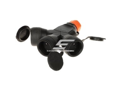 Šakotuvas (adapteris) perėjimas | trišakis | 16A | 250V | juodas | IP54 | FAMATEL | 188G-5 1