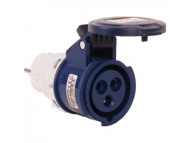 Kištukas | adapteris | perėjimas | iš schuko 230V į 230V 3P 16A | 6h | IP40 | FAMATEL | 13912