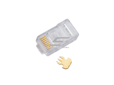 Tinklo kištukas | jungtis RJ45 (8P8C) | UTP CAT 5e kabeliui | neekranuotas | skaidrus | ALANTEC | WT001OP