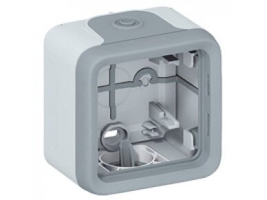 Hermetinė hėžutė rozetėms | 1 vietos | virštinkinė | IP55 | pilka | 80×84×53mm | Plexo Legrand | 069651 Hermetinė hėžutė rozetėms | 1 vietos | virštinkinė | IP55 | pilka | 80×84×53mm | Plexo Legrand | 069651