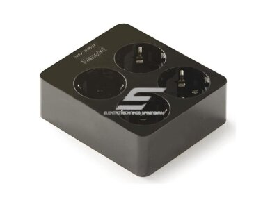 Kištukinis lizdas | 4xSchuko | 16A | 250V | 3680W | su įžeminimu | atsparus UV | juodas | FAMATEL | 2504-N Kištukinis lizdas | 4xSchuko | 16A | 250V | 3680W | su įžeminimu | atsparus UV | juodas | FAMATEL | 2504-N