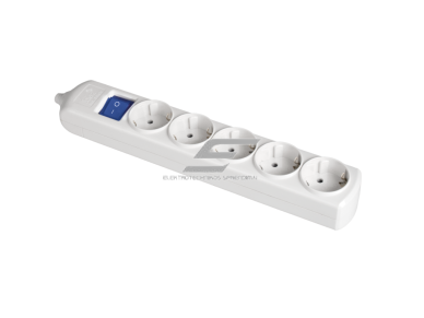 Kištukinis lizdas | 5xSchuko | 16A | 250V | 3680W | su įžeminimu ir jungikliu | atsparus UV | baltas | Solera | 8005IL Kištukinis lizdas | 5xSchuko | 16A | 250V | 3680W | su įžeminimu ir jungikliu | atsparus UV | baltas | Solera | 8005IL