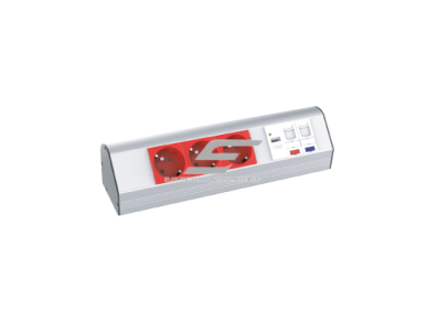 Kištukinių lizdų blokas | montuojamas ant paviršiaus | kampinis | 3xUPS | 1xUSB | 1xCat6 | 1xCat3 | TEM | 17000.2030.187111.0
