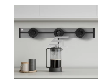 Kištukiniai lizdai ant bėgelio | virštinkinis | 3xschuko | 8000W | 350x86x21mm | pilkas 1