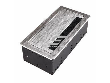 Įleidžiamas stalviršio elektros lizdų blokas | su dangteliu | USB + 2 lizdai | IP20 | aliuminio korpusas | 266x130x77mm | sidabrinis 1 Įleidžiamas stalviršio elektros lizdų blokas | su dangteliu | USB + 2 lizdai | IP20 | aliuminio korpusas | 266x130x77mm | sidabrinis 1