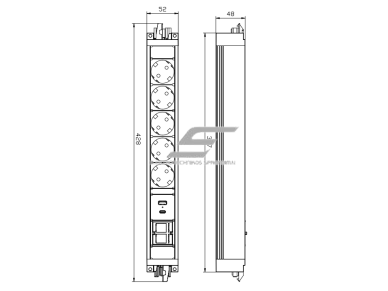 Kištukinių lizdų blokas | montuojamas į baldus | 5xSchuko | 2xUSB-A+C | 2xKeystone (90° LAN/HDMI) | 397x52x48mm | GST | juodas | Bachmann SA.PO.5.1.USB 1 Kištukinių lizdų blokas | montuojamas į baldus | 5xSchuko | 2xUSB-A+C | 2xKeystone (90° LAN/HDMI) | 397x52x48mm | GST | juodas | Bachmann SA.PO.5.1.USB 1