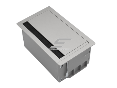 Modulinis kištukinių lizdų | jungčių blokas | dėžutė | montuojamas į baldus | užsidarantis | 5 mod. | 156x98mm | pilkas | ESP01-05-01 1 Modulinis kištukinių lizdų | jungčių blokas | dėžutė | montuojamas į baldus | užsidarantis | 5 mod. | 156x98mm | pilkas | ESP01-05-01 1