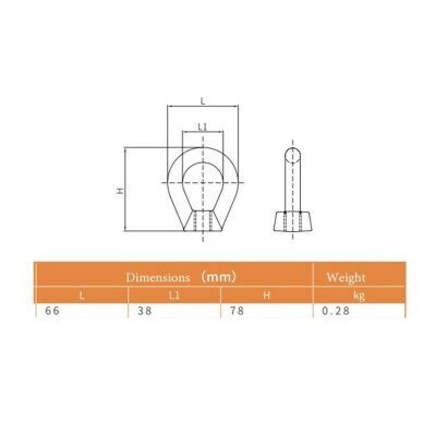 Eye nut for overhead lines | hot-dip galvanized | 66x78mm | Ø38mm | carbon steel 1 Eye nut for overhead lines | hot-dip galvanized | 66x78mm | Ø38mm | carbon steel 1