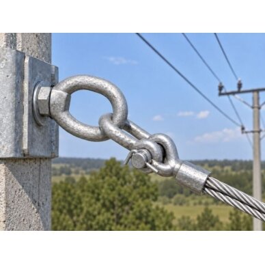 Eye nut for overhead lines | hot-dip galvanized | 66x78mm | Ø38mm | carbon steel 2 Eye nut for overhead lines | hot-dip galvanized | 66x78mm | Ø38mm | carbon steel 2