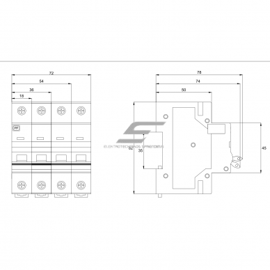 Modular switch disconnector 1P | 80A | EVO FSD3 Promfactor Baltic FSD31080 1 Modular switch disconnector 1P | 80A | EVO FSD3 Promfactor Baltic FSD31080 1