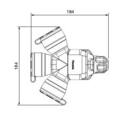 Sadales ierīce (adapteris) pāreja | trīszars | 16A | 250V | IP54 | 188G FAMATEL 3