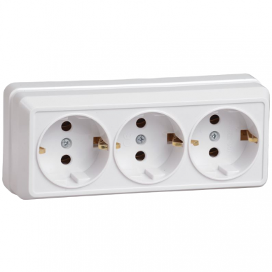 Socket outlet | 3-gang | with earthing | 16A | surface-mounted | IP20 | white | Oktava | ERO31-K01-16-DC | 4606056254723 Socket outlet | 3-gang | with earthing | 16A | surface-mounted | IP20 | white | Oktava | ERO31-K01-16-DC | 4606056254723