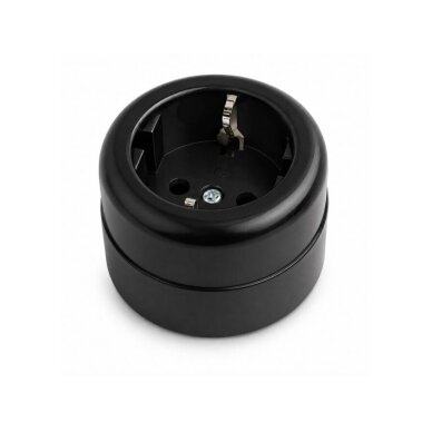 Socket outlet 16A | 230V | 1 gang | surface-mounted | plastic | retro style | black Socket outlet 16A | 230V | 1 gang | surface-mounted | plastic | retro style | black