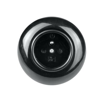 Розетка | 16A | 230V | IP20 | 1 пост | скрытого монтажа | пластиковая | ретро стиль | черная 1 Розетка | 16A | 230V | IP20 | 1 пост | скрытого монтажа | пластиковая | ретро стиль | черная 1