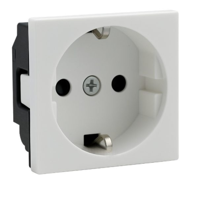 Socket outlet | 1 gang | 2 modules | 16A | 250V | with grounding | flush-mounted | white Socket outlet | 1 gang | 2 modules | 16A | 250V | with grounding | flush-mounted | white