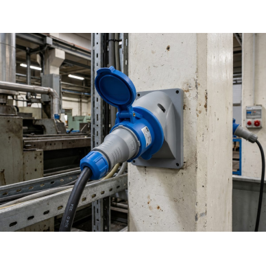 Industrial angled socket | 3P | 32A | 230V | 2P+PE | 6h | IP44 | IEK | PSN11-032-3 | 4606056177503 2 Industrial angled socket | 3P | 32A | 230V | 2P+PE | 6h | IP44 | IEK | PSN11-032-3 | 4606056177503 2