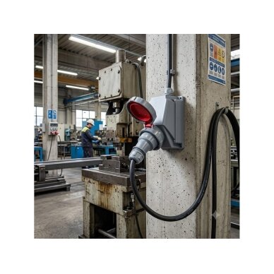 Industrial surface-mounted CEE socket | 5P | 125A | 400V | IP67 | red | 6h | with screw terminals 3