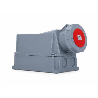 Industrial surface-mounted CEE socket | 5P | 125A | 400V | IP67 | red | 6h | with screw terminals 1