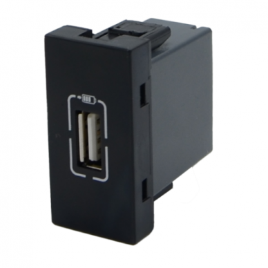 USB-A socket | 1 gang | 1 module | 1100mA | 5V | flush-mounted | black