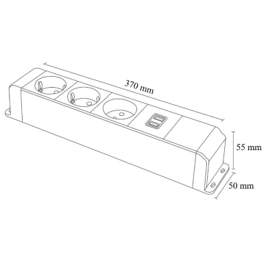 Socket box | surface-mounted | 12 modules | 370x55x50mm | black 2 Socket box | surface-mounted | 12 modules | 370x55x50mm | black 2