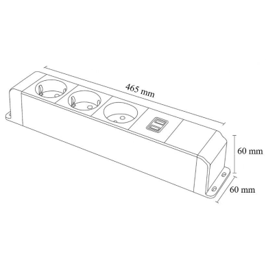 Socket box | surface-mounted | 16 modules | 465x60x60mm | grey 2 Socket box | surface-mounted | 16 modules | 465x60x60mm | grey 2