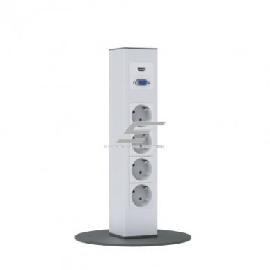 Socket block | surface-mounted | 4xSchuko | 1xHDMI | 1xVGA | TEM