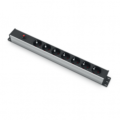Surface-mounted socket block | 7xschuko | with overload protection and button | TEM Surface-mounted socket block | 7xschuko | with overload protection and button | TEM