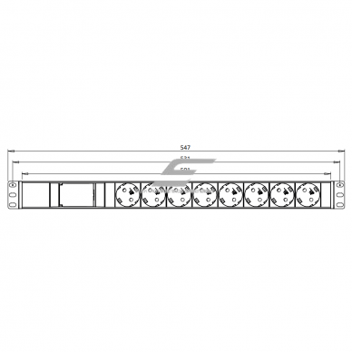 Surface-mounted socket block | 8xschuko | with automatic circuit breaker 2P 16A B | TEM 1 Surface-mounted socket block | 8xschuko | with automatic circuit breaker 2P 16A B | TEM 1