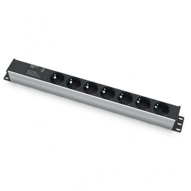 Surface-mounted socket block | 7xschuko | with surge protection | TEM