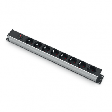 Surface-mounted socket block | 8xschuko | with overload protection and button | TEM Surface-mounted socket block | 8xschuko | with overload protection and button | TEM