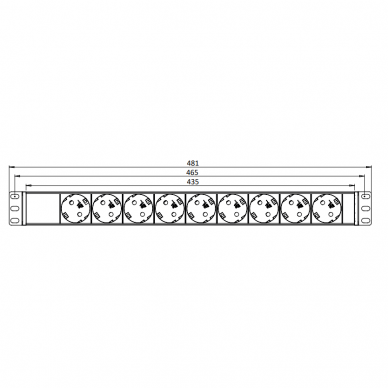 Socket block | surface-mounted | 9xSchuko | TEM 1