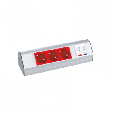 Socket block | surface-mounted | angled | 2xUPS | 1xCat6 | 1xCat3 | TEM Socket block | surface-mounted | angled | 2xUPS | 1xCat6 | 1xCat3 | TEM
