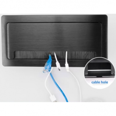 Blok gniazd | do montażu w meblach | 4xSchuko | 265x130mm | czarny | IP20 2 Blok gniazd | do montażu w meblach | 4xSchuko | 265x130mm | czarny | IP20 2