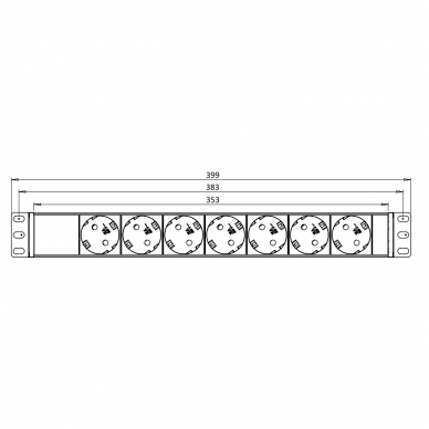 Socket block | surface-mounted | 7xSchuko | TEM 1 Socket block | surface-mounted | 7xSchuko | TEM 1