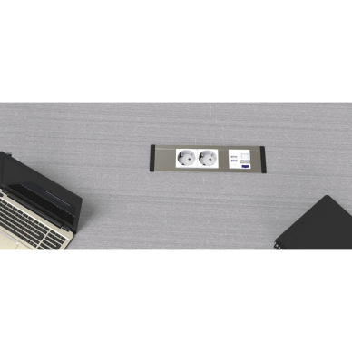 Блок розеток | встраиваемый в мебель | 2xSchuko | 1xUSB | TEM 2