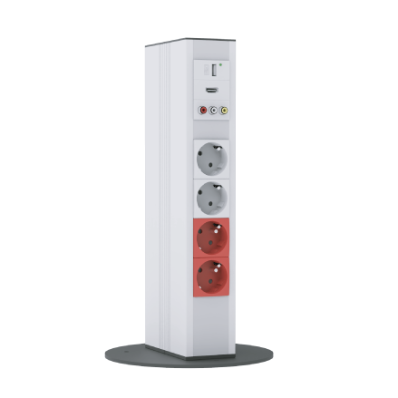 Socket block | surface-mounted | 4xSchuko | 4xUPS | 2xUSB | 2xHDMI | 2xRCA | TEM