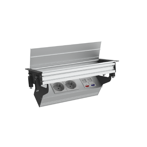 Socket block | furniture-mounted | 2xSchuko | 1xCat6 | 1xCat3 | TEM Socket block | furniture-mounted | 2xSchuko | 1xCat6 | 1xCat3 | TEM