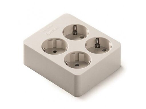 Kištukinis lizdas | 4xSchuko | 16A | 250V | 3680W | su įžeminimu | atsparus UV | baltas | FAMATEL | 2504 | 8429760421160 Kištukinis lizdas | 4xSchuko | 16A | 250V | 3680W | su įžeminimu | atsparus UV | baltas | FAMATEL | 2504 | 8429760421160