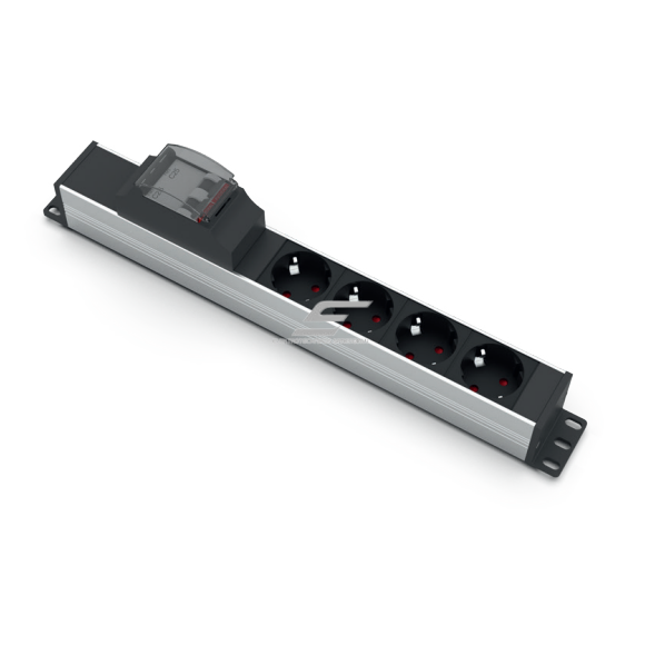Surface-mounted socket block | 4xschuko | with automatic circuit breaker 2P 16A B | TEM Surface-mounted socket block | 4xschuko | with automatic circuit breaker 2P 16A B | TEM