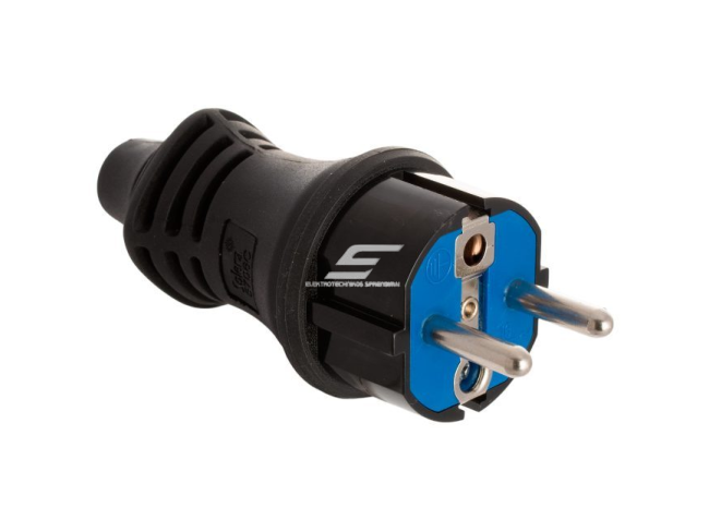Kištukas | schuko | nešiojamas | ant laido | su įžeminimu | 16A | 230V | 2P+E | tiesus | gumuotas | juodas/mėlynas | IP44 | Solera | 5706C Kištukas | schuko | nešiojamas | ant laido | su įžeminimu | 16A | 230V | 2P+E | tiesus | gumuotas | juodas/mėlynas | IP44 | Solera | 5706C