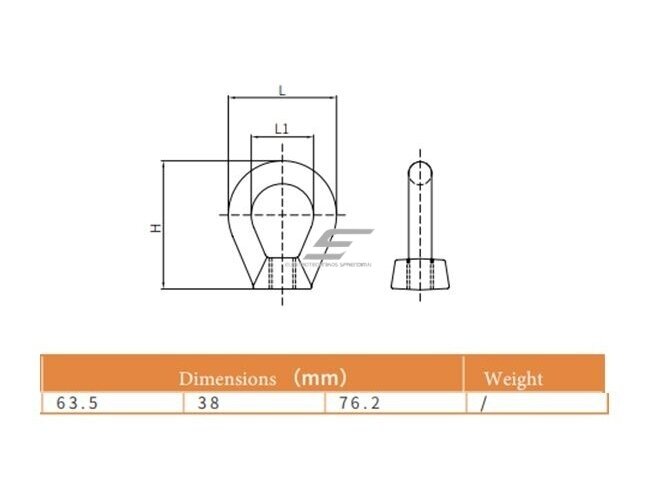 Kilpinė veržlė oro linijoms | karštai cinkuota | 63,5x76,2mm | Ø38mm | anglinis plienas 1